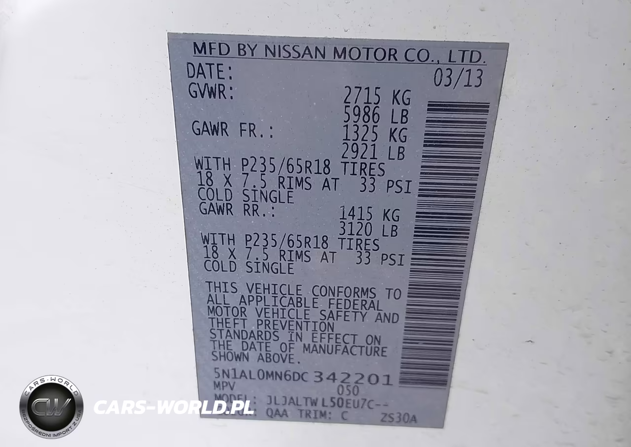 2013 Infiniti Jx35 VIN:5N1AL0MN6DC342201 - 9
