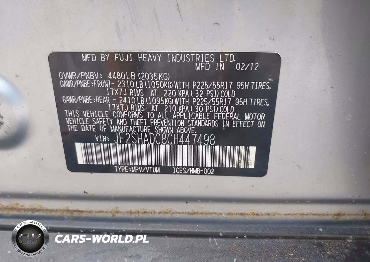 2012 Subaru Forester 2.5X Premium VIN:JF2SHADC8CH447498 - 9