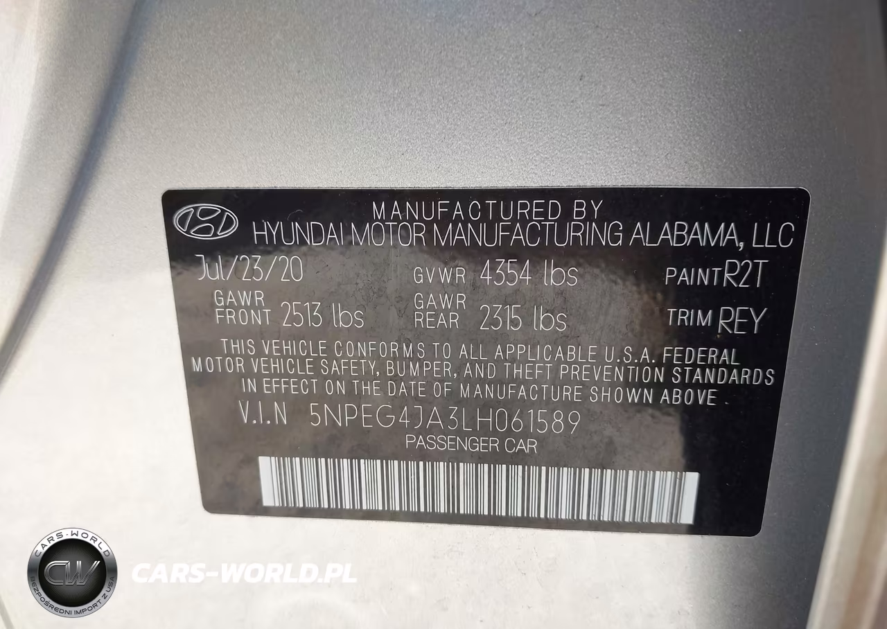 2020 Hyundai Sonata Se VIN:5NPEG4JA3LH061589 - 9