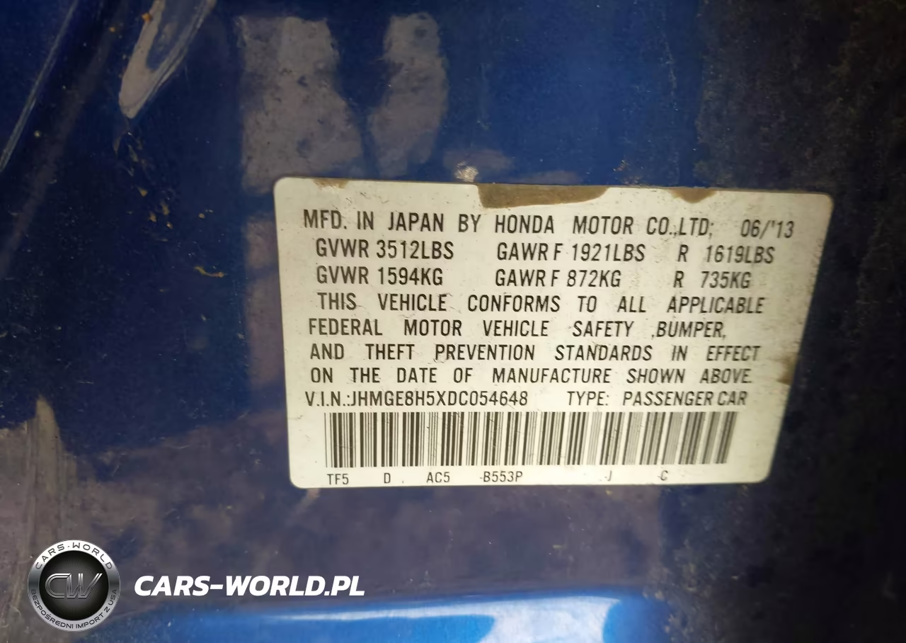2013 Honda Fit Sport VIN:JHMGE8H5XDC054648 - 9