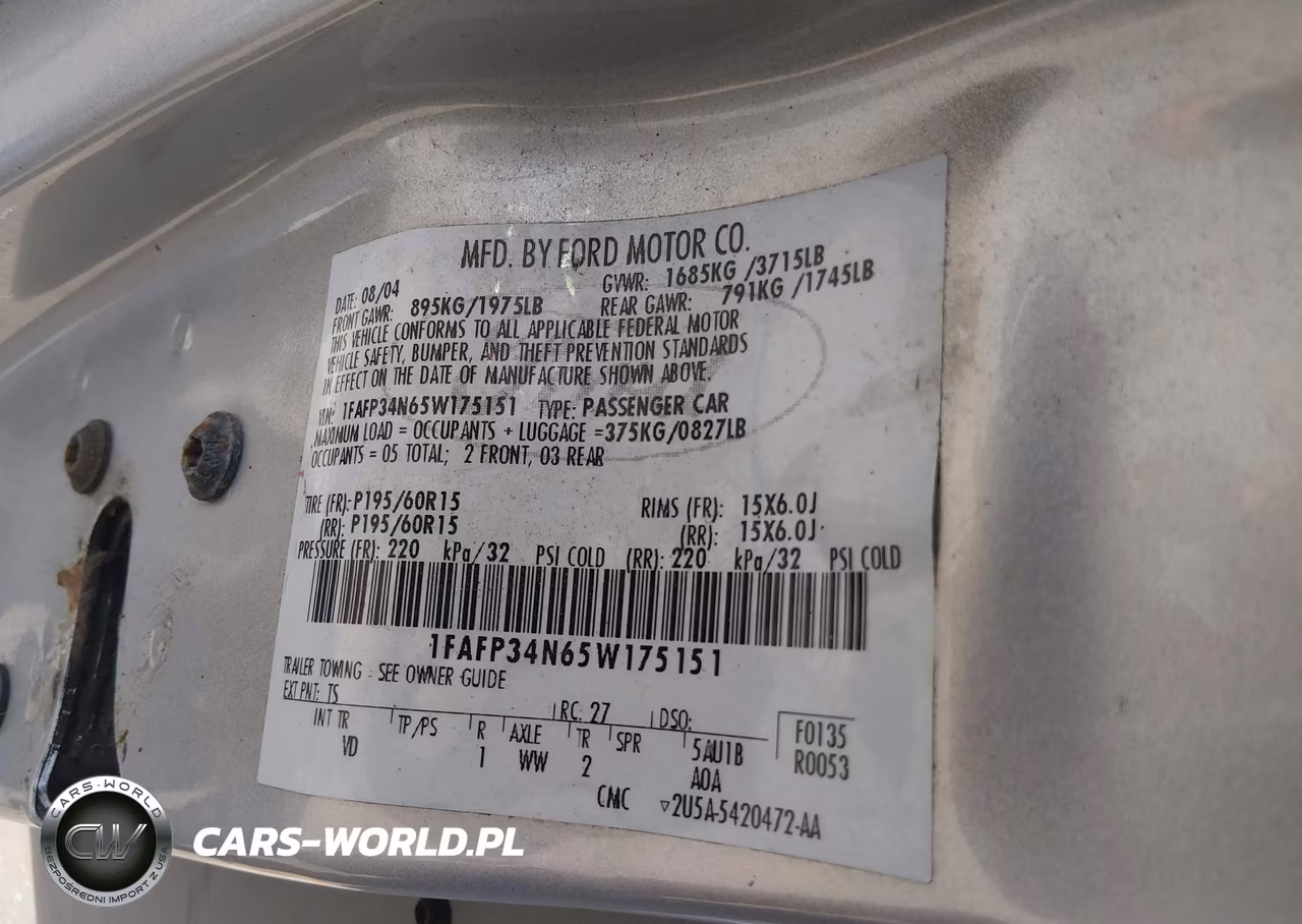 2005 Ford Focus Zx4 VIN:1FAFP34N65W175151 - 9