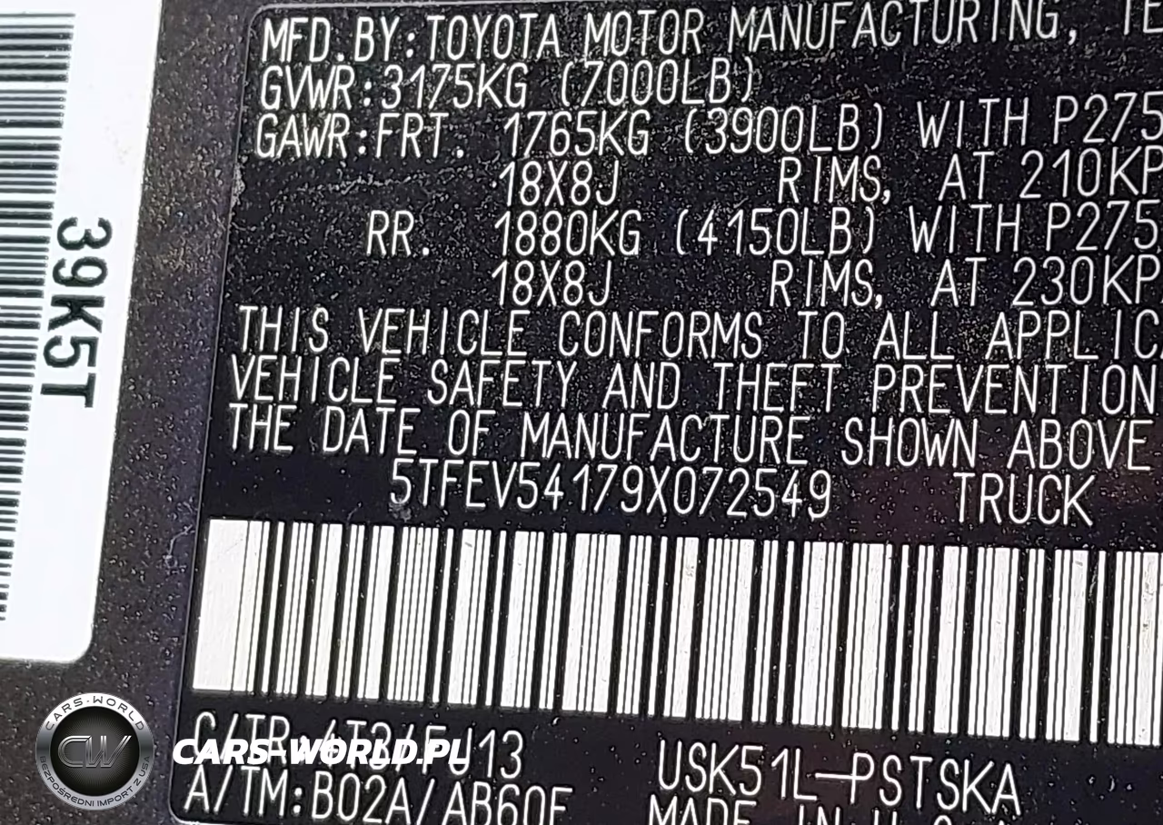 2009 Toyota Tundra Sr5 5.7L V8 VIN:5TFEV54179X072549 - 9