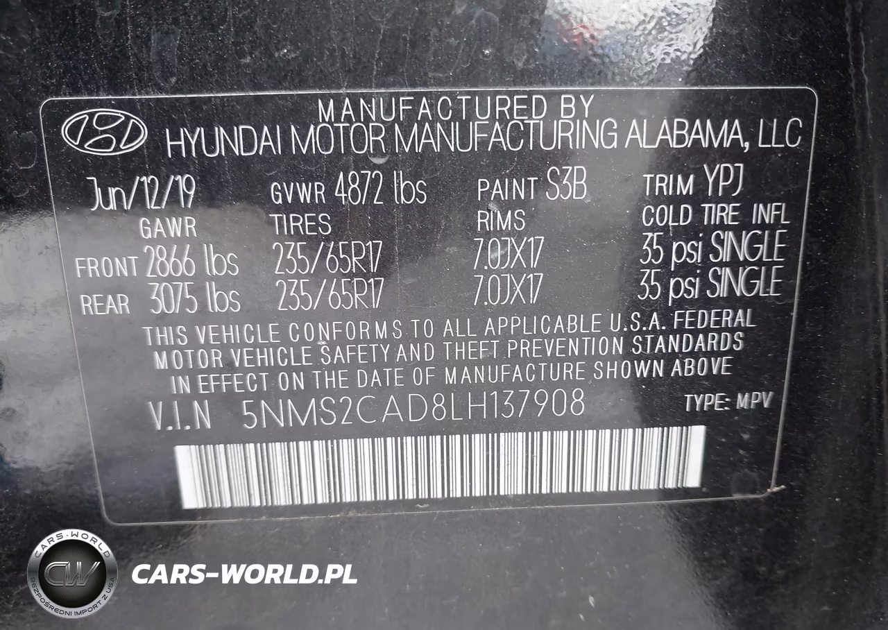 2020 Hyundai Santa Fe Se VIN:5NMS2CAD8LH137908 - 9