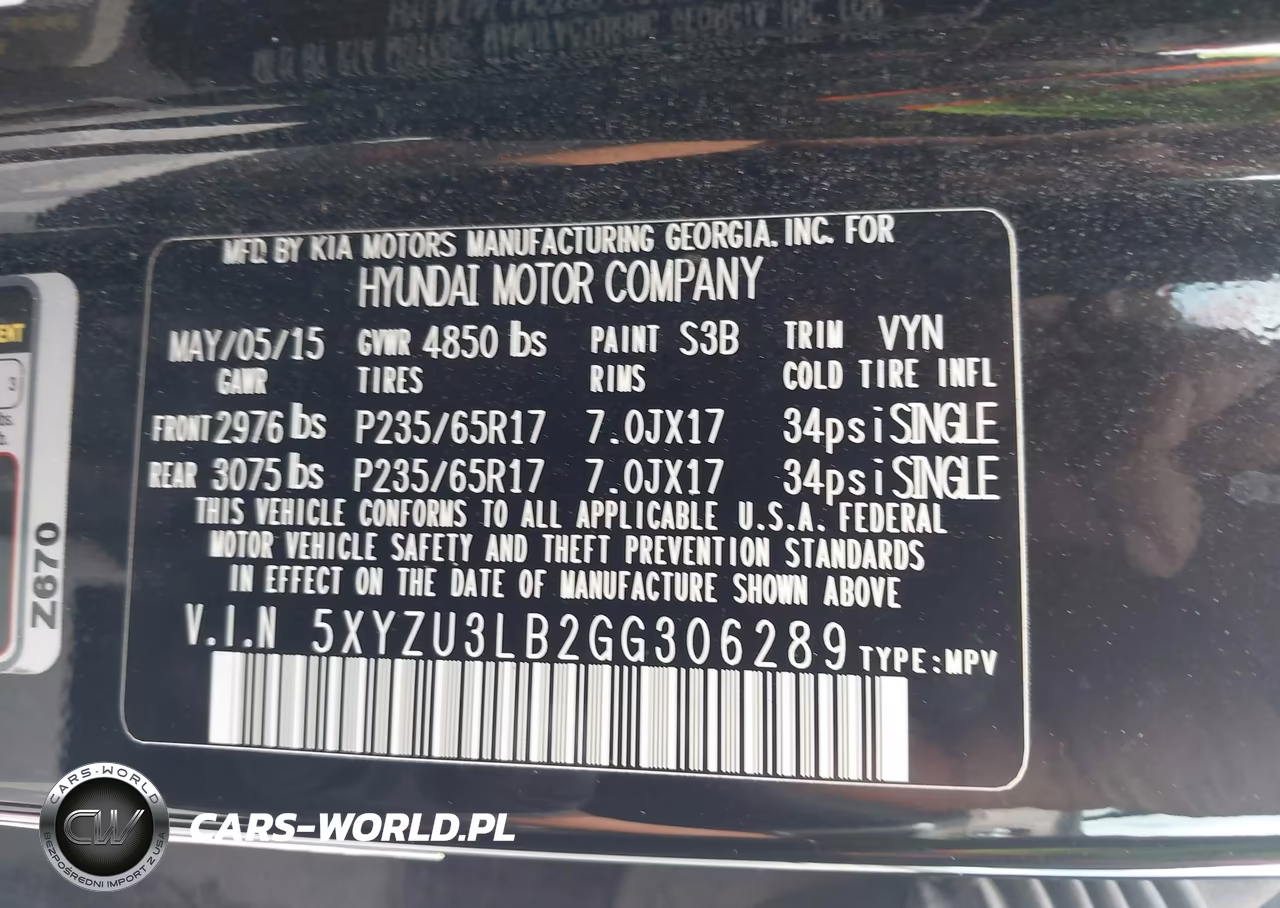 2016 Hyundai Santa Fe Sport 2.4L VIN:5XYZU3LB2GG306289 - 9