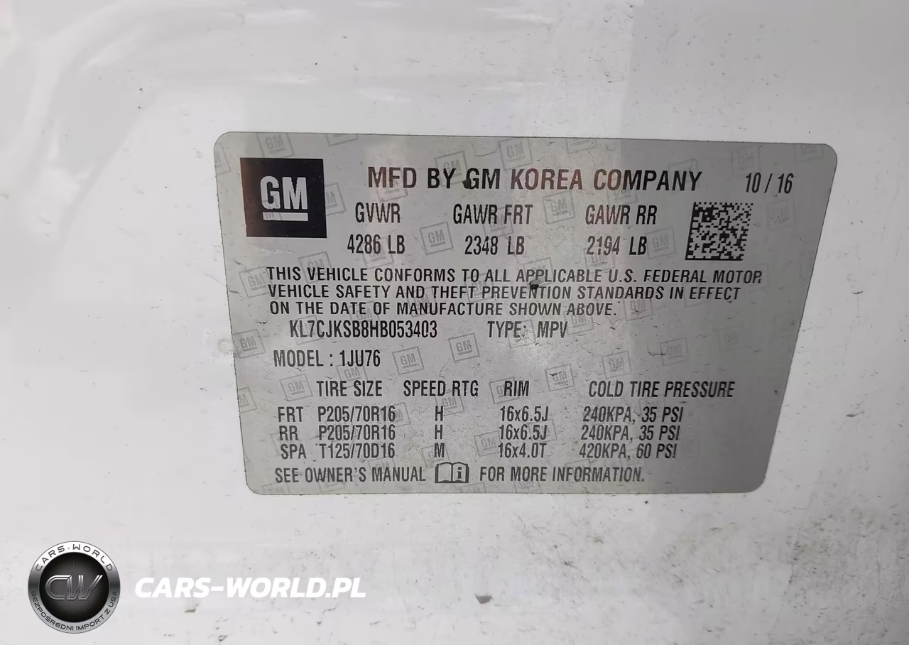 2017 Chevrolet Trax Ls VIN:KL7CJKSB8HB053403 - 9