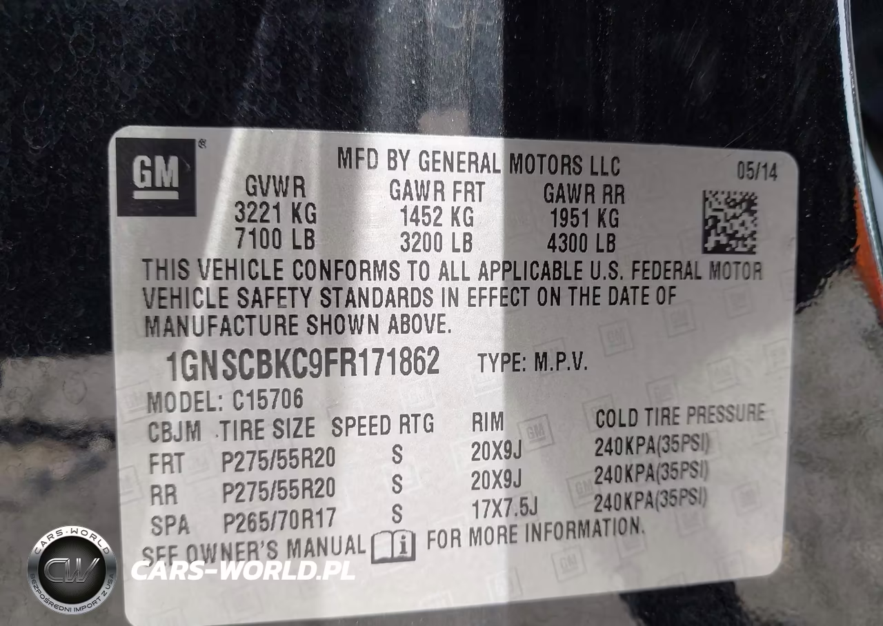 2015 Chevrolet Tahoe Lt VIN:1GNSCBKC9FR171862 - 9