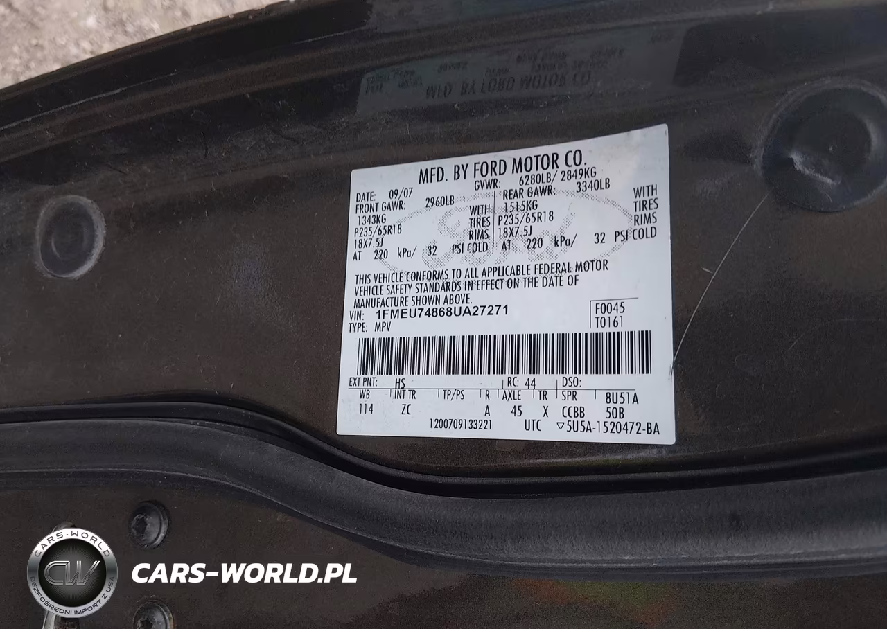 2008 Ford Explorer Eddie Bauer VIN:1FMEU74868UA27271 - 9