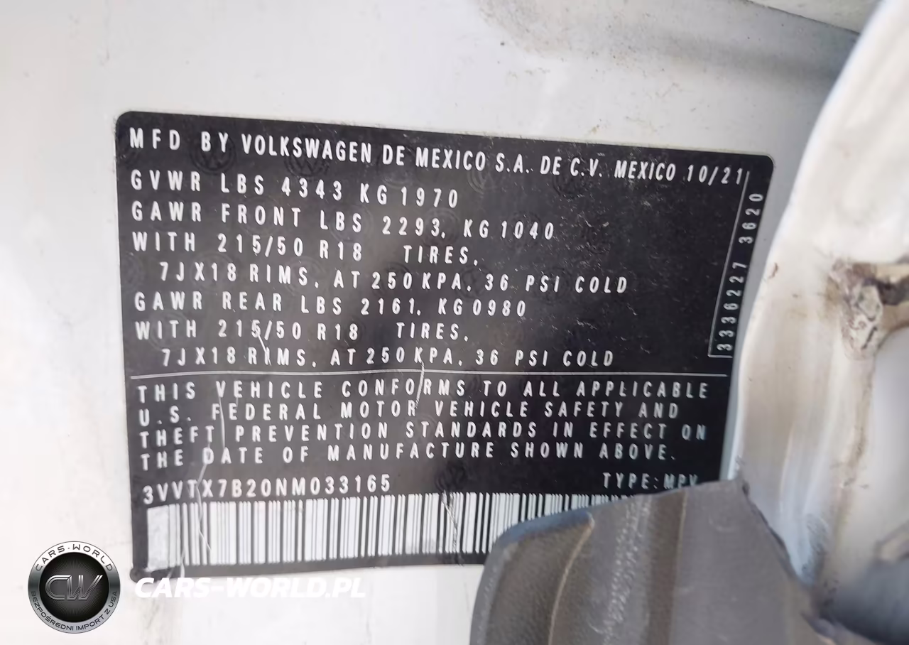 2022 Volkswagen Taos 1.5T Se VIN:3VVTX7B20NM033165 - 9
