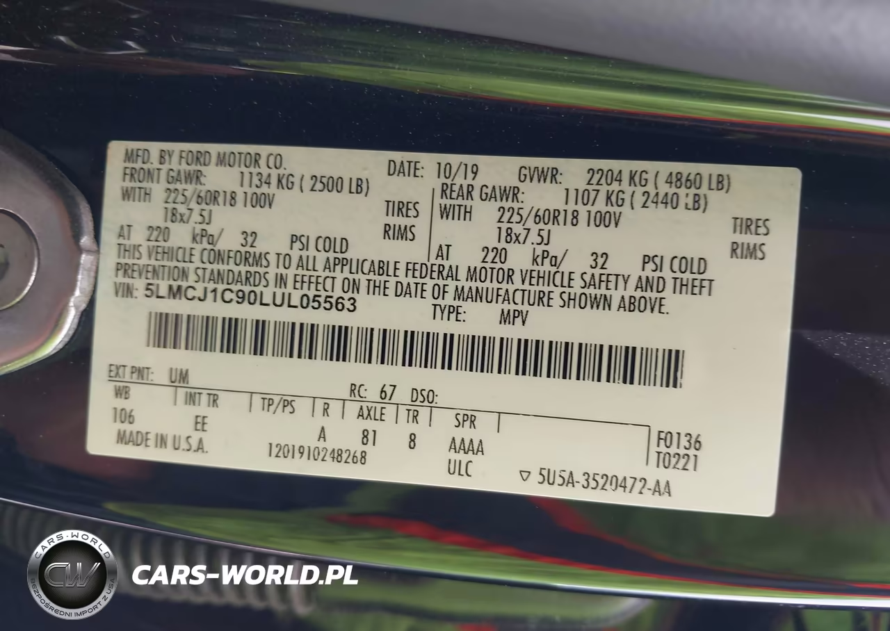 2020 Lincoln Corsair Standard VIN:5LMCJ1C90LUL05563 - 9