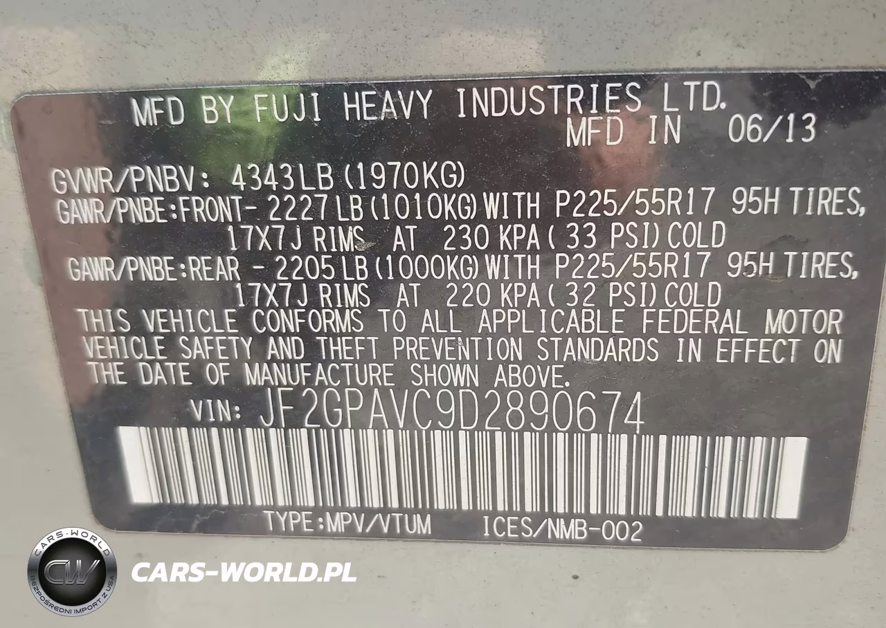 2013 Subaru Xv Crosstrek 2.0I Premium VIN:JF2GPAVC9D2890674 - 9