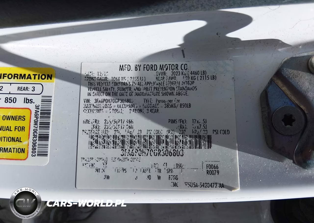 2016 Ford Fusion Se VIN:3FA6P0H70GR306803 - 9