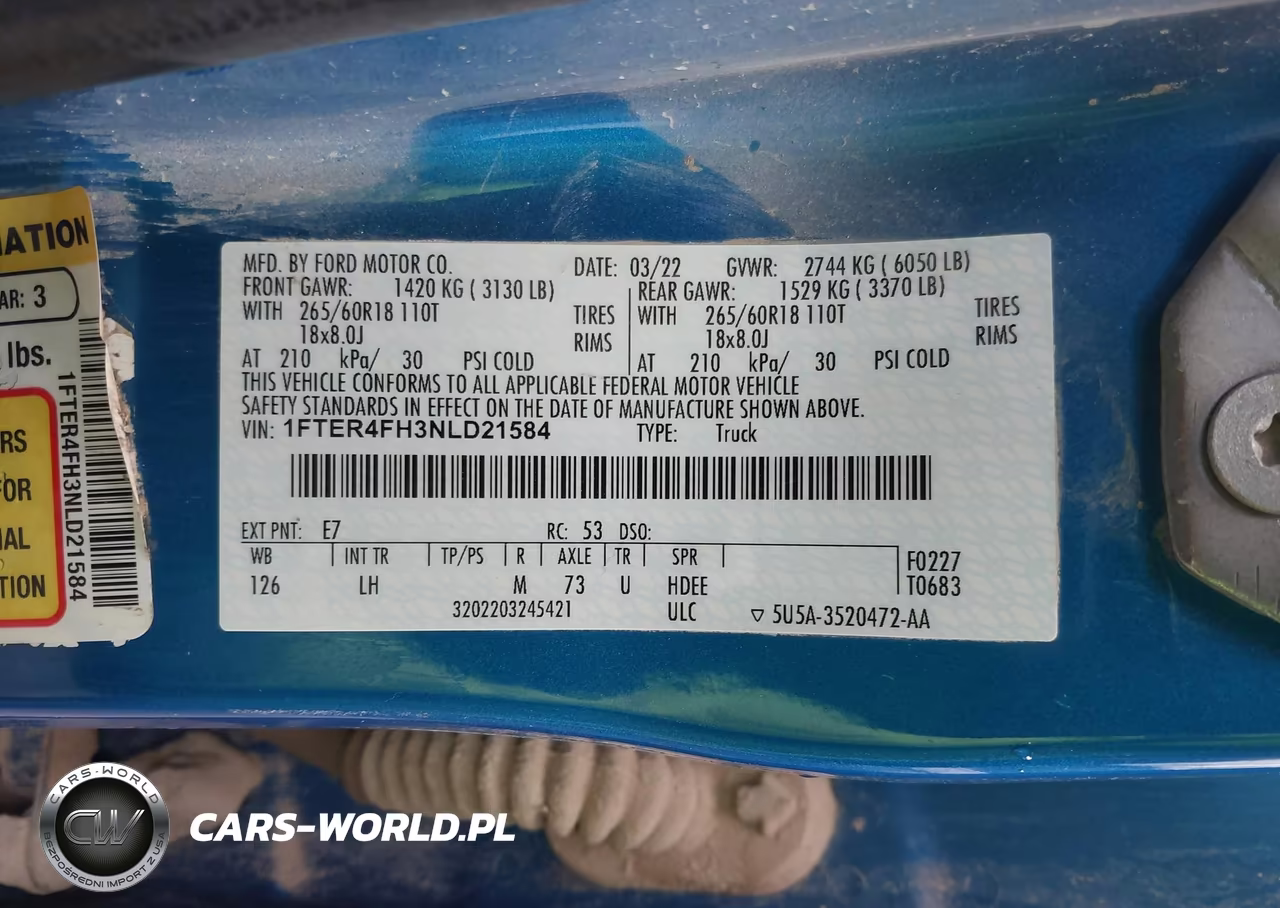 2022 Ford Ranger Xlt VIN:1FTER4FH3NLD21584 - 9