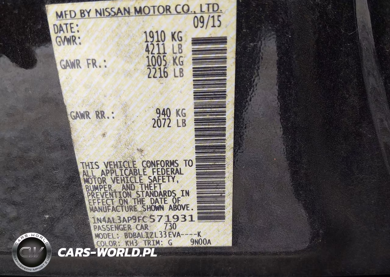 2015 Nissan Altima 2.5 Sv VIN:1N4AL3AP9FC571931 - 9