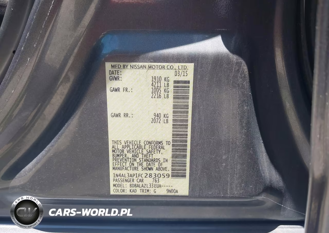 2015 Nissan Altima 2.5 VIN:1N4AL3AP1FC283059 - 9