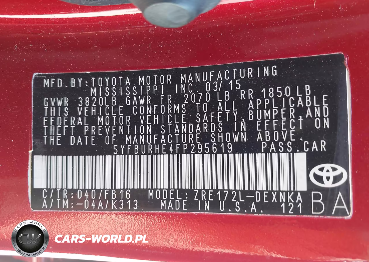 2015 Toyota Corolla Le VIN:5YFBURHE4FP295619 - 9