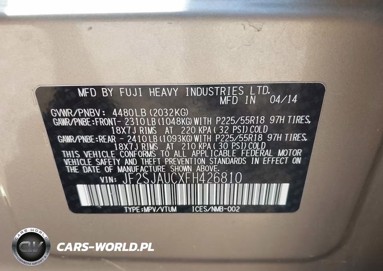 2015 Subaru Forester 2.5I Touring VIN:JF2SJAUCXFH426810 - 9