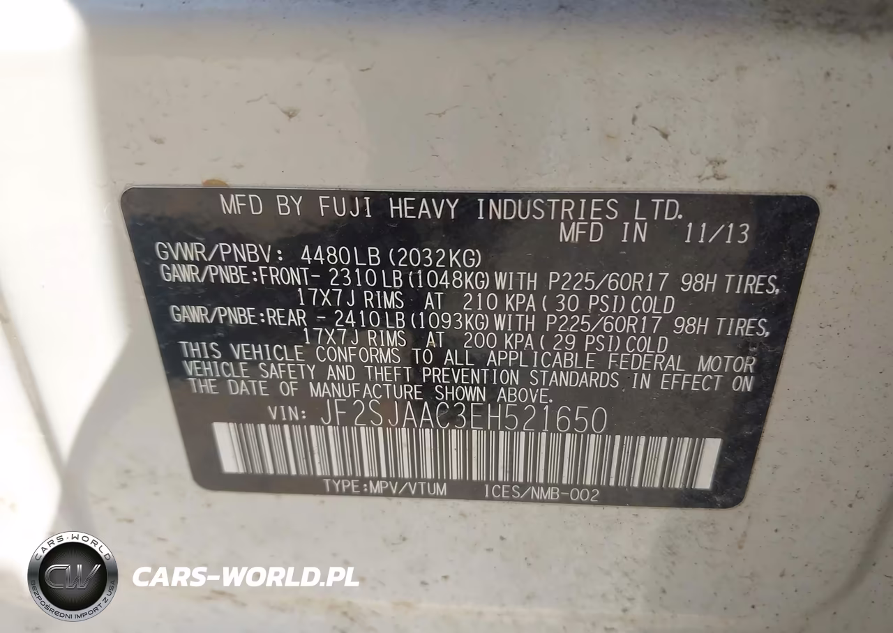2014 Subaru Forester 2.5I VIN:JF2SJAAC3EH521650 - 9