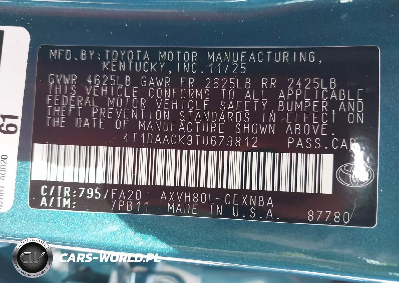 2026 Toyota Camry Le VIN:4T1DAACK9TU679812 - 9