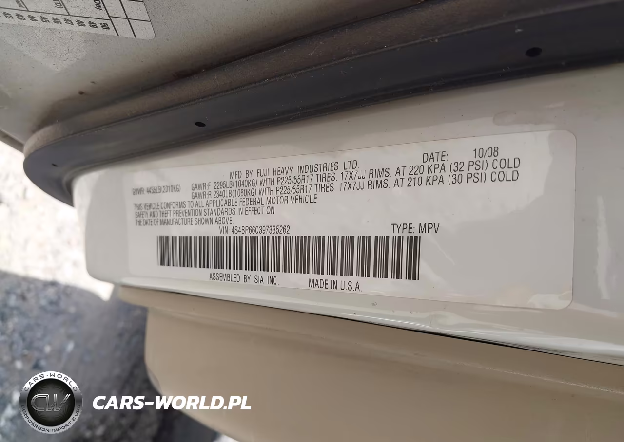 2009 Subaru Outback 2.5I Limited VIN:4S4BP66C397335262 - 9
