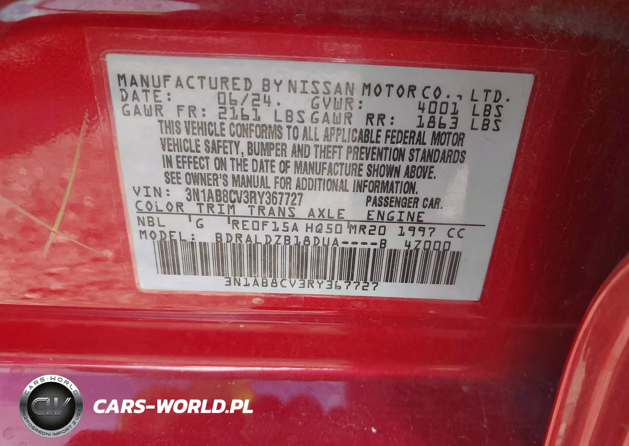 2024 Nissan Sentra Sv Xtronic Cvt VIN:3N1AB8CV3RY367727 - 9