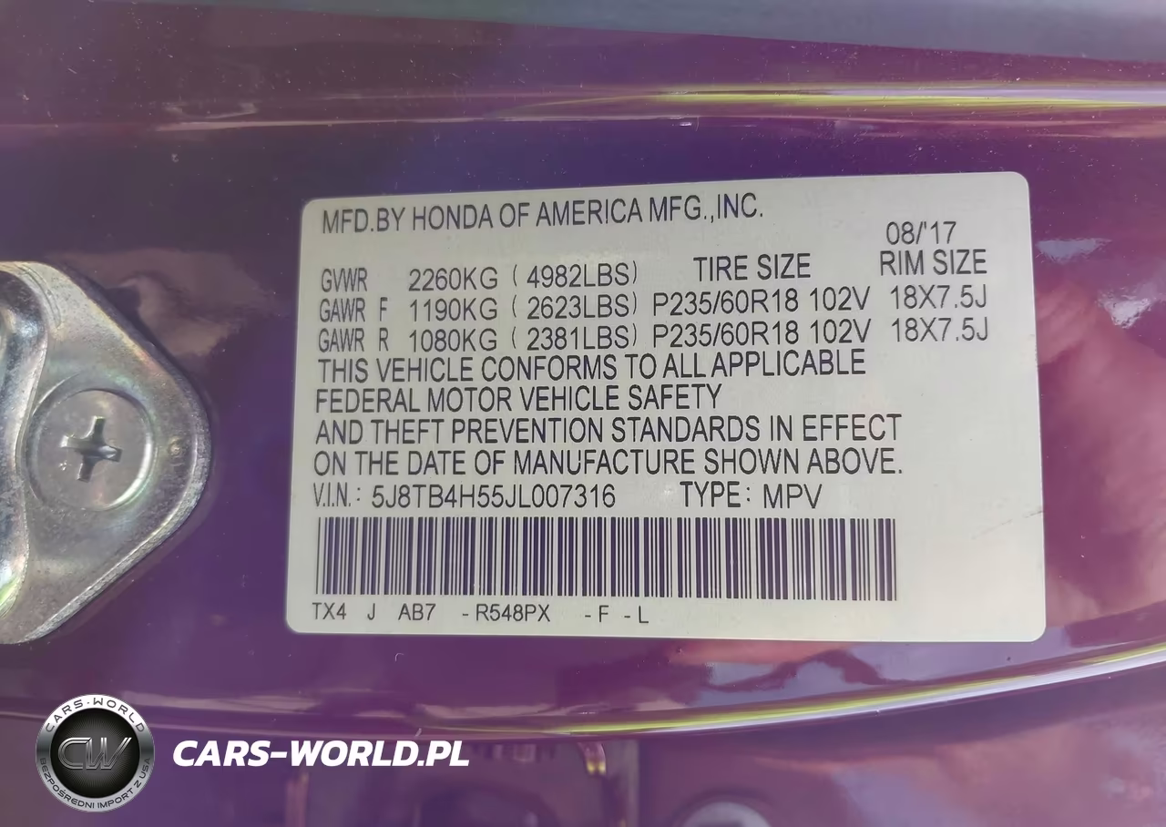 2018 Acura Rdx Technology Acurawatch Plus Packages-Technology Package VIN:5J8TB4H55JL007316 - 9