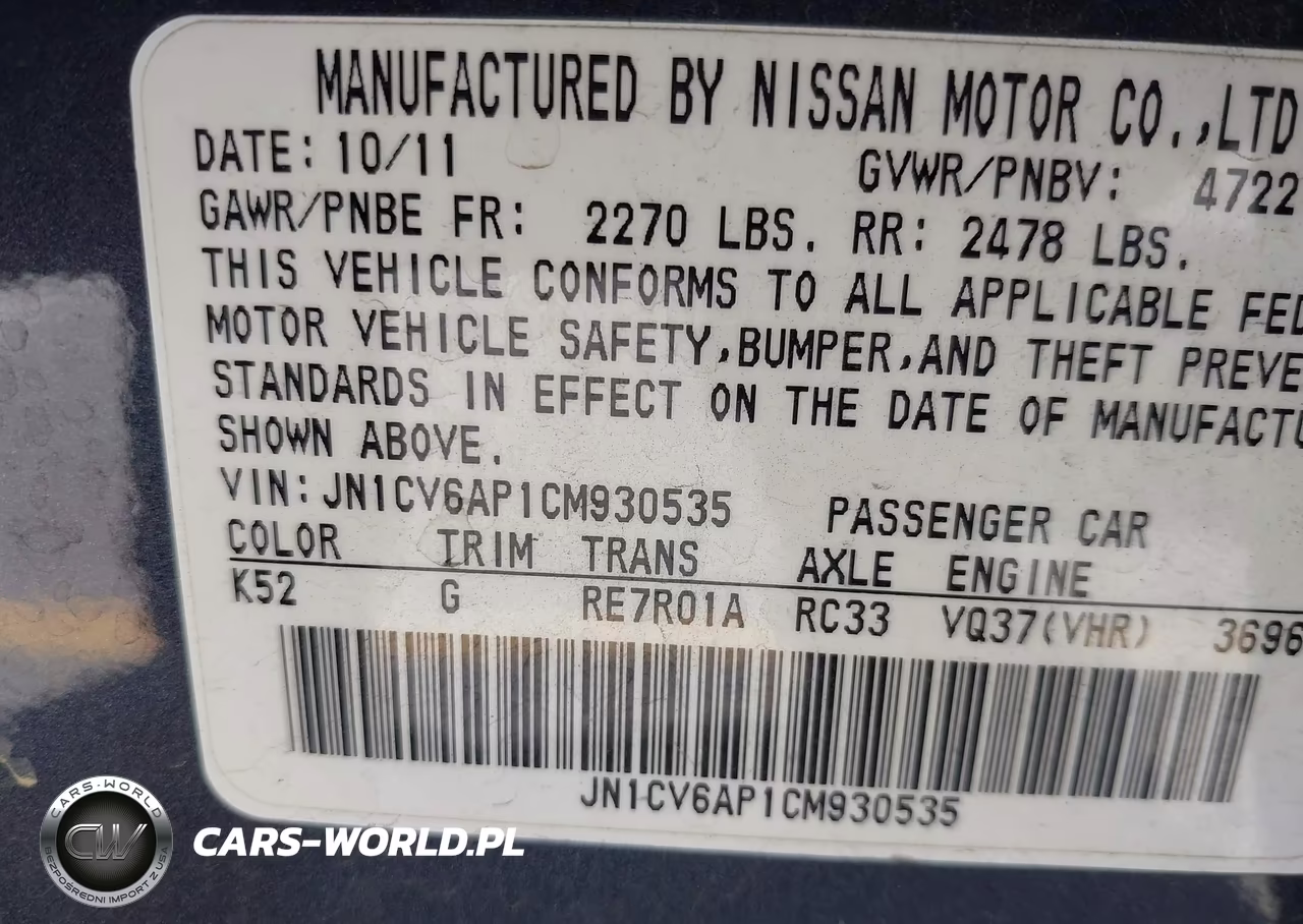 2012 Infiniti G37 Journey VIN:JN1CV6AP1CM930535 - 9