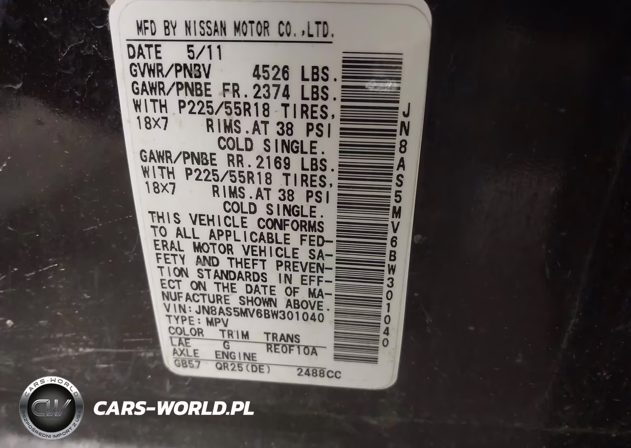 2011 Nissan Rogue Sv VIN:JN8AS5MV6BW301040 - 9