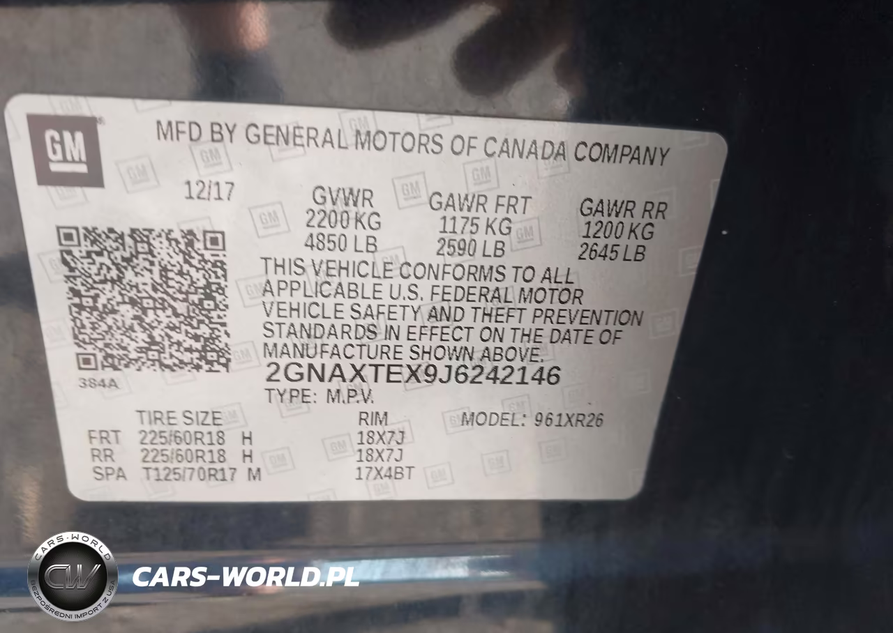 2018 Chevrolet Equinox Lt VIN:2GNAXTEX9J6242146 - 9