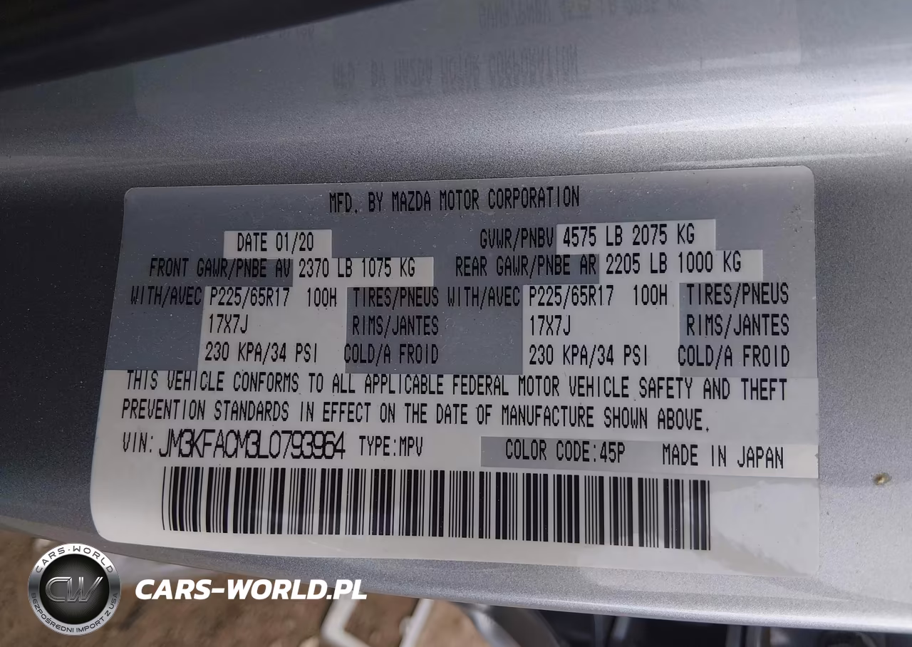 2020 Mazda Cx-5 Touring VIN:JM3KFACM3L0793964 - 9