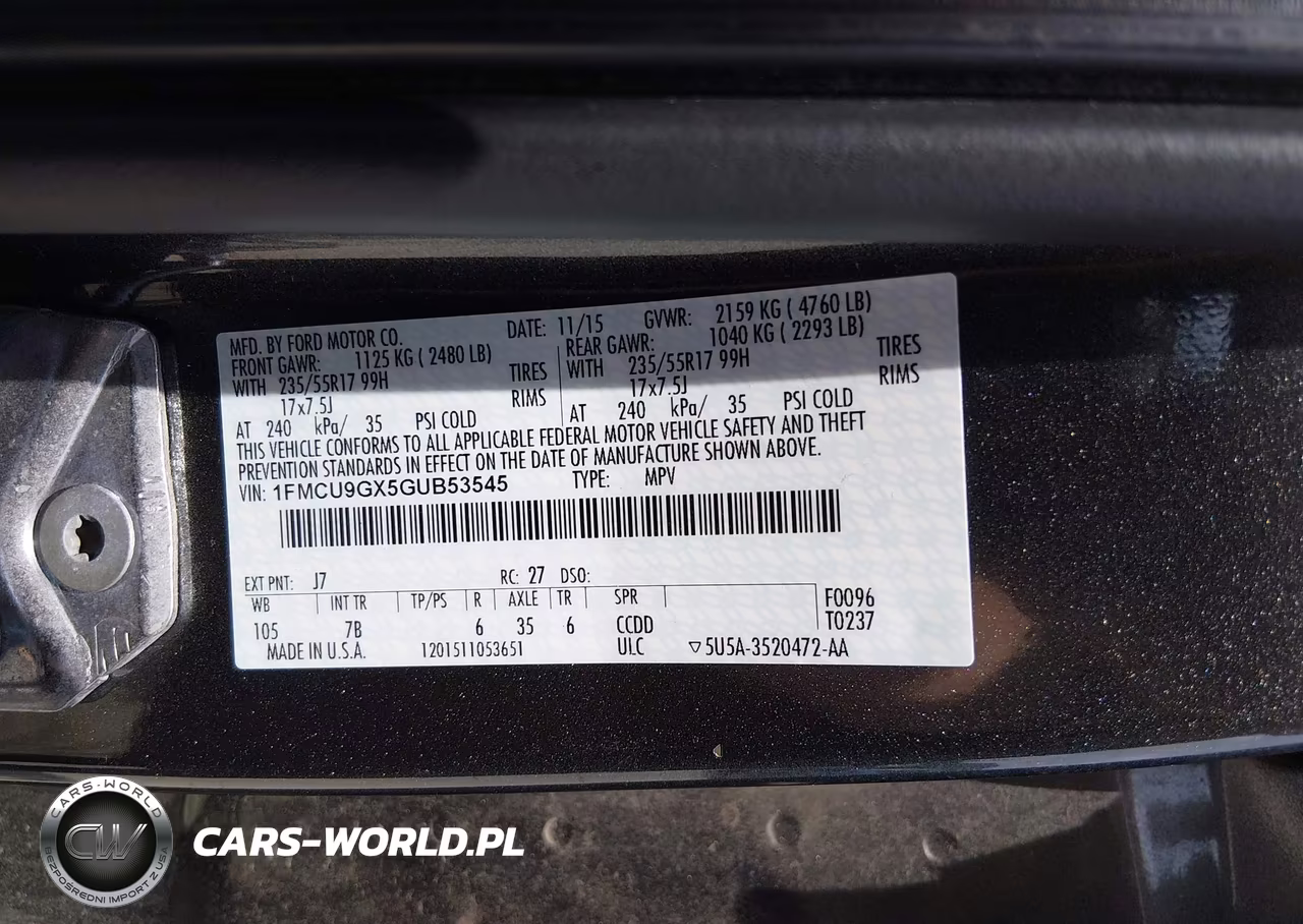 2016 Ford Escape Se VIN:1FMCU9GX5GUB53545 - 9
