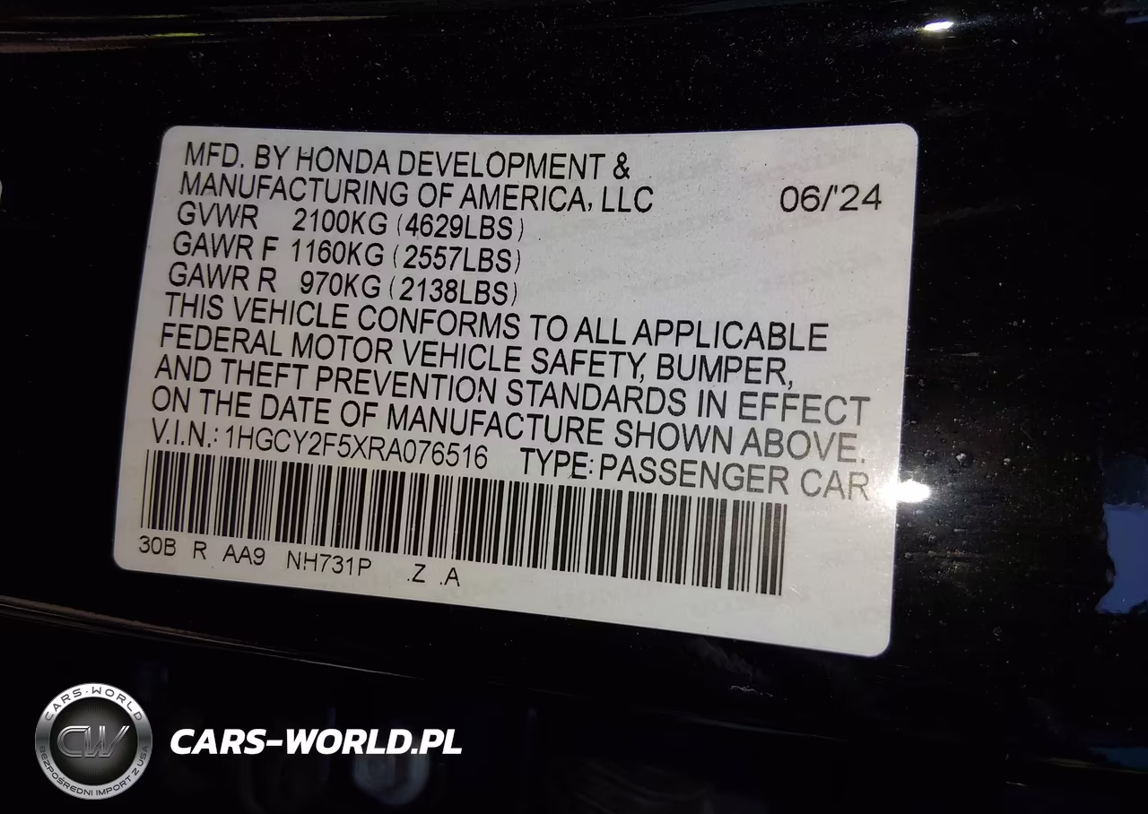 2024 Honda Accord Hybrid Sport VIN:1HGCY2F5XRA076516 - 9