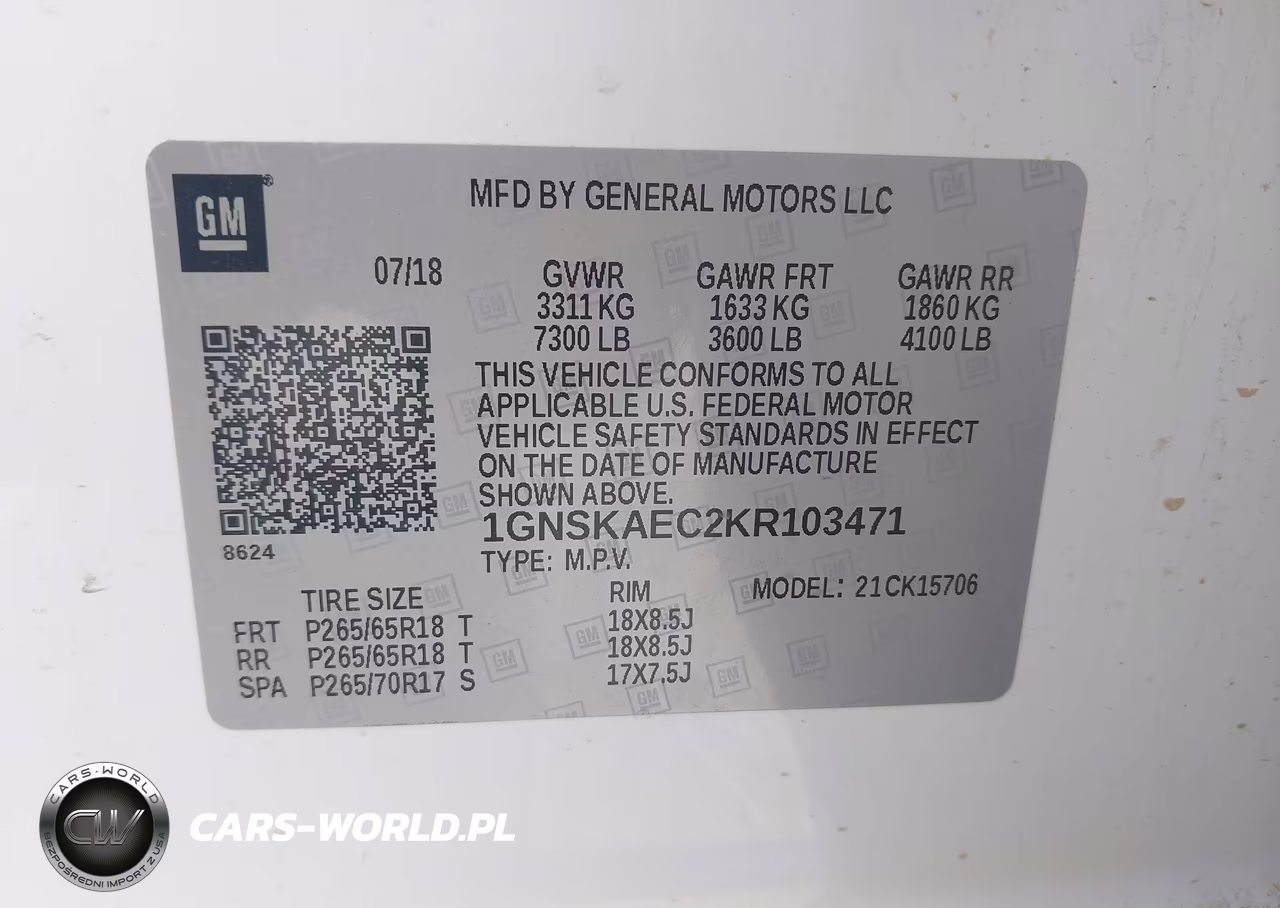 2019 Chevrolet Tahoe Ls VIN:1GNSKAEC2KR103471 - 9
