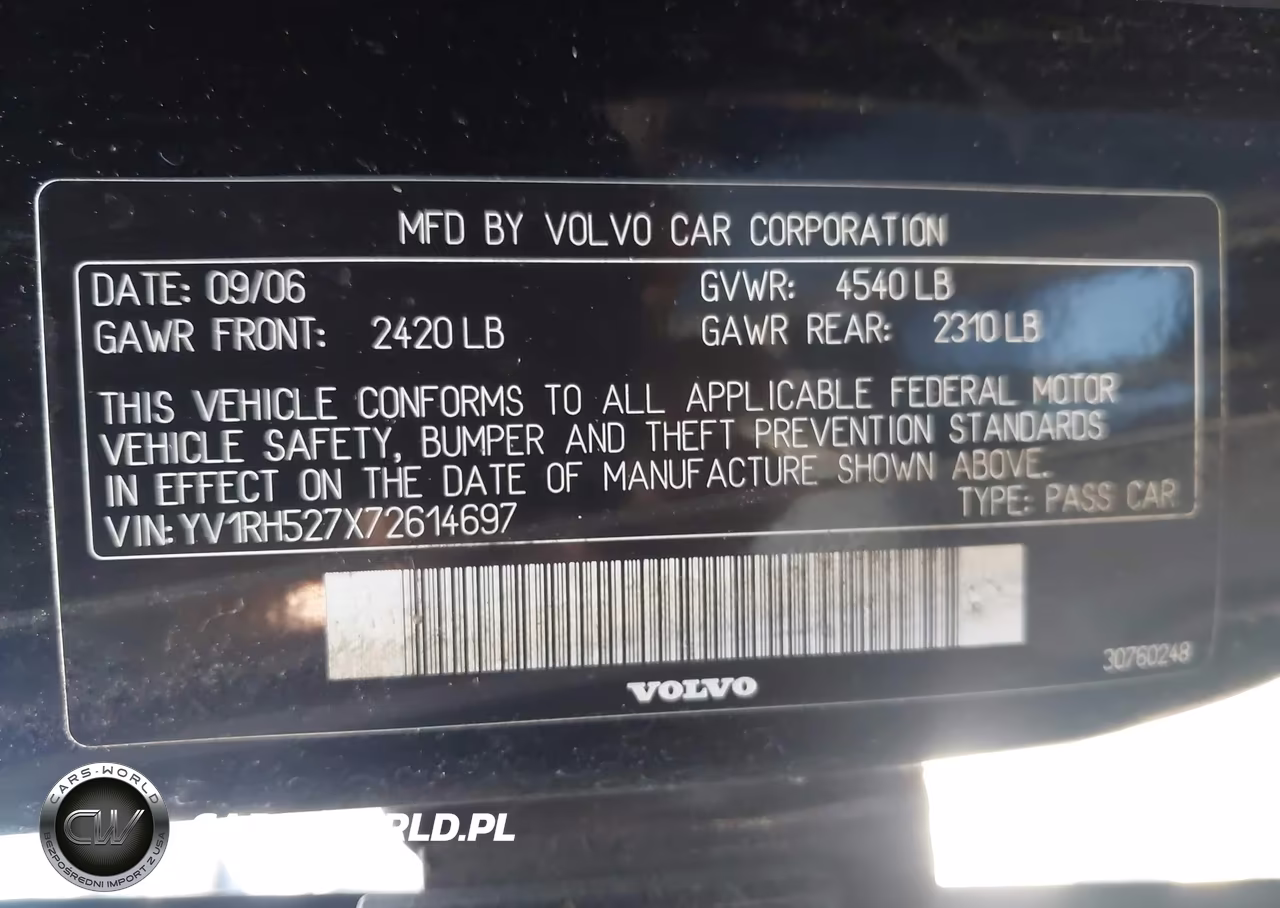 2007 Volvo S60 R VIN:YV1RH527X72614697 - 9