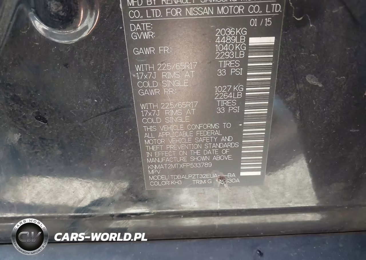 2015 Nissan Rogue S VIN:KNMAT2MTXFP533789 - 9