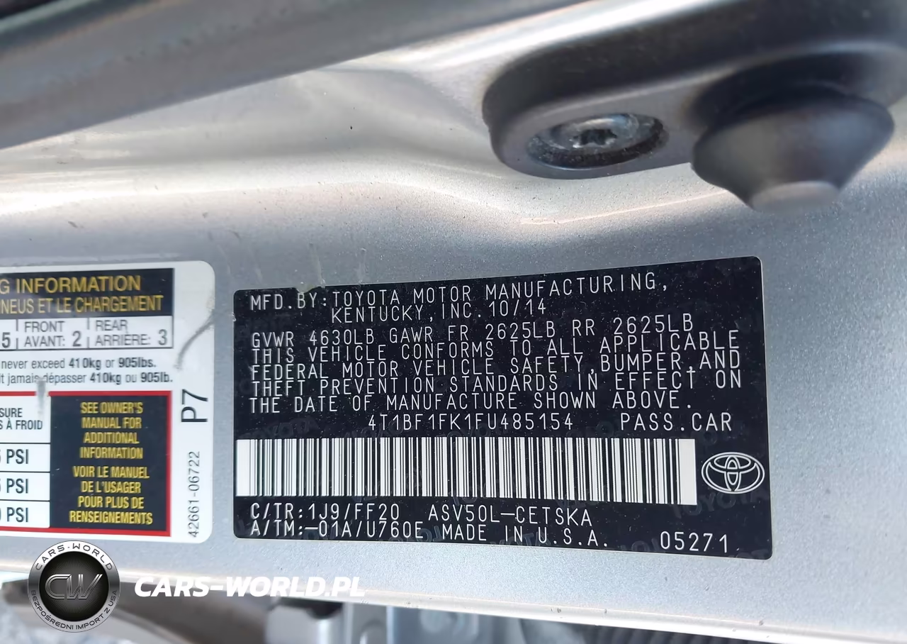 2015 Toyota Camry Se VIN:4T1BF1FK1FU485154 - 9