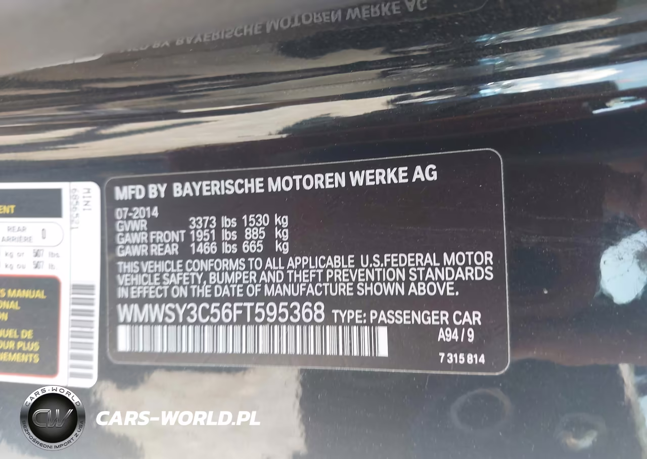 2015 Mini Roadster Cooper S VIN:WMWSY3C56FT595368 - 9