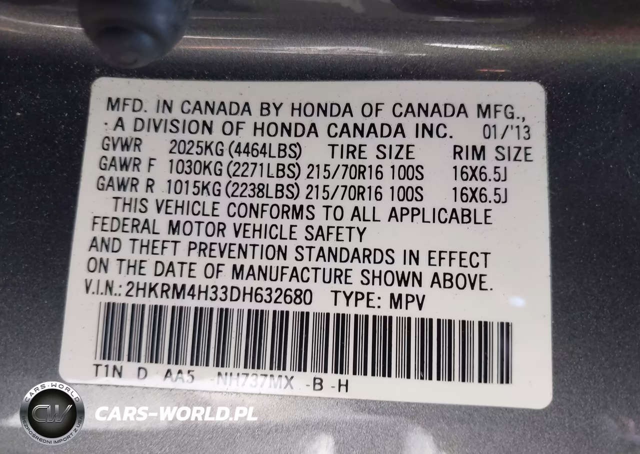 2013 Honda Cr-V Lx VIN:2HKRM4H33DH632680 - 9