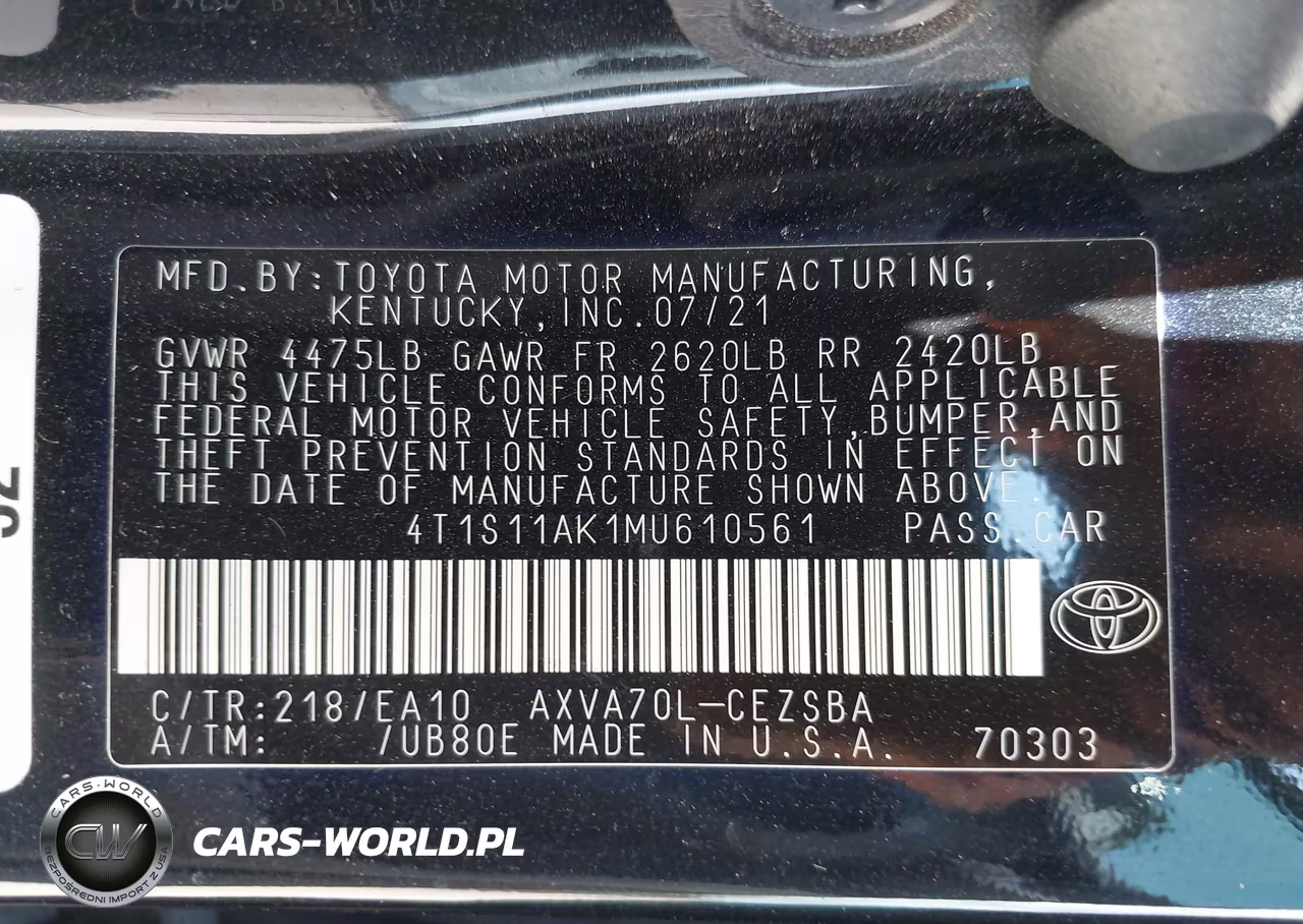 2021 Toyota Camry Se VIN:4T1S11AK1MU610561 - 9