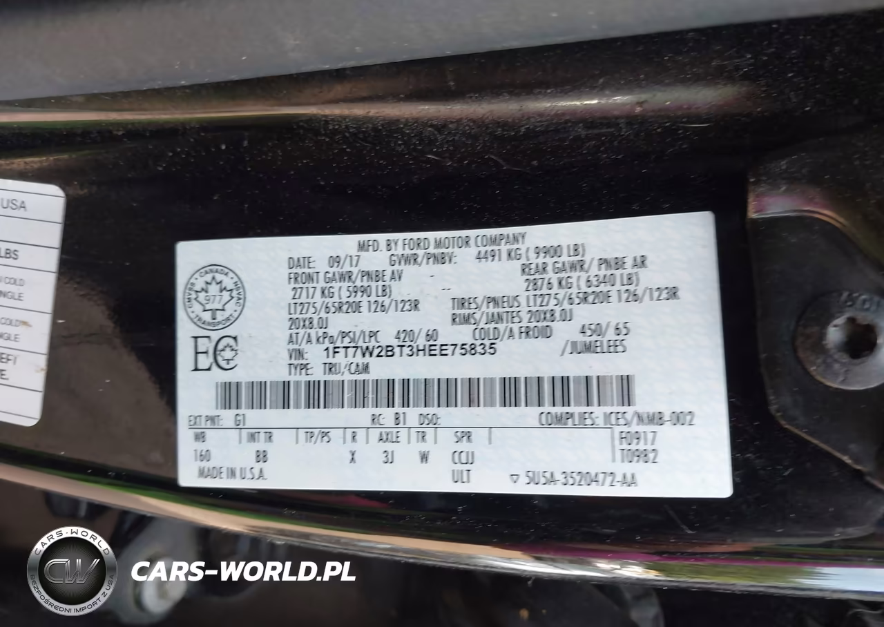 2017 Ford F-250 Platinum VIN:1FT7W2BT3HEE75835 - 9