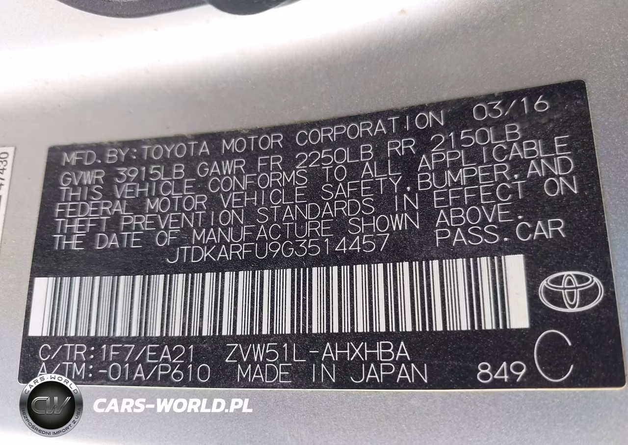 2016 Toyota Prius Three Touring VIN:JTDKARFU9G3514457 - 9
