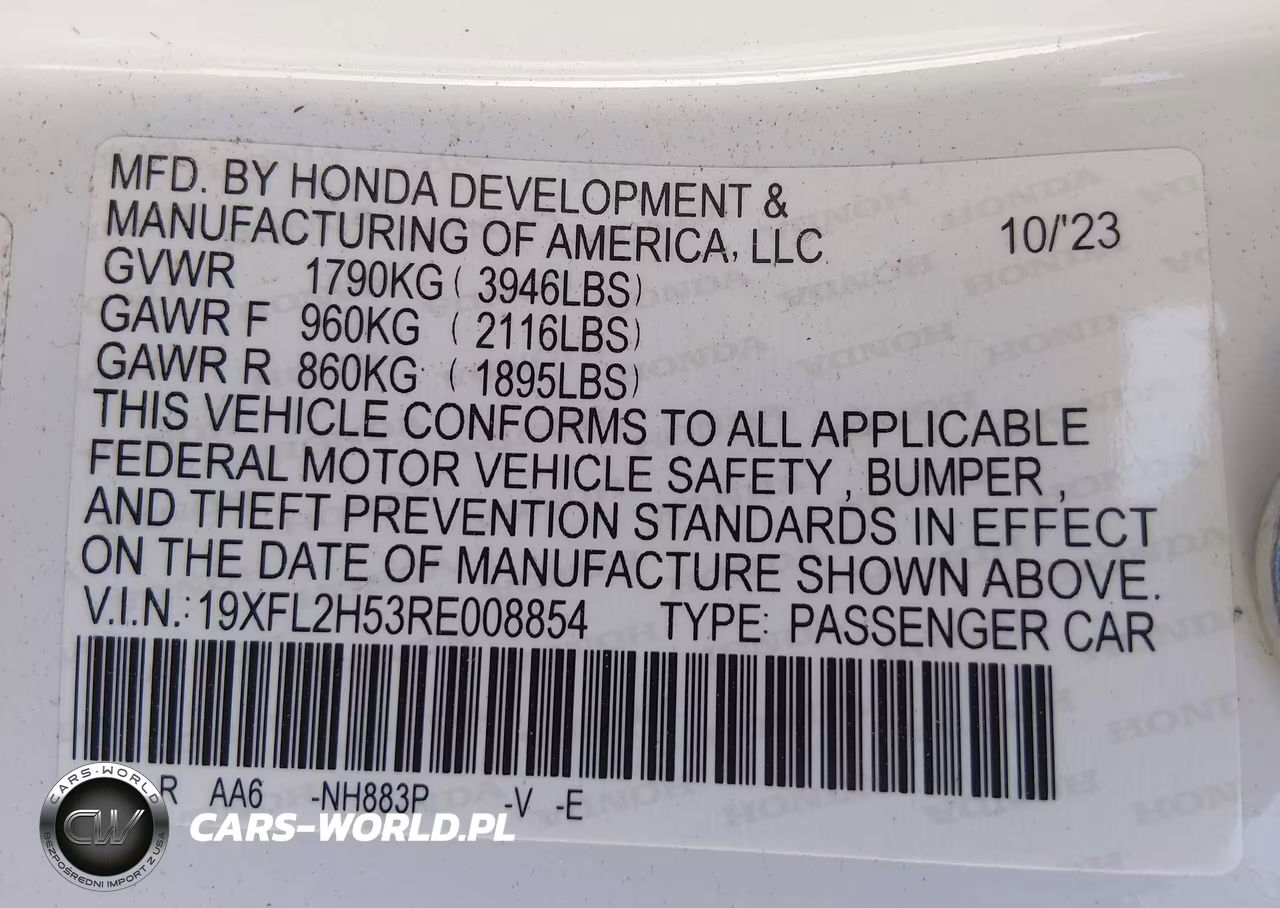 2024 Honda Civic Lx VIN:19XFL2H53RE008854 - 9