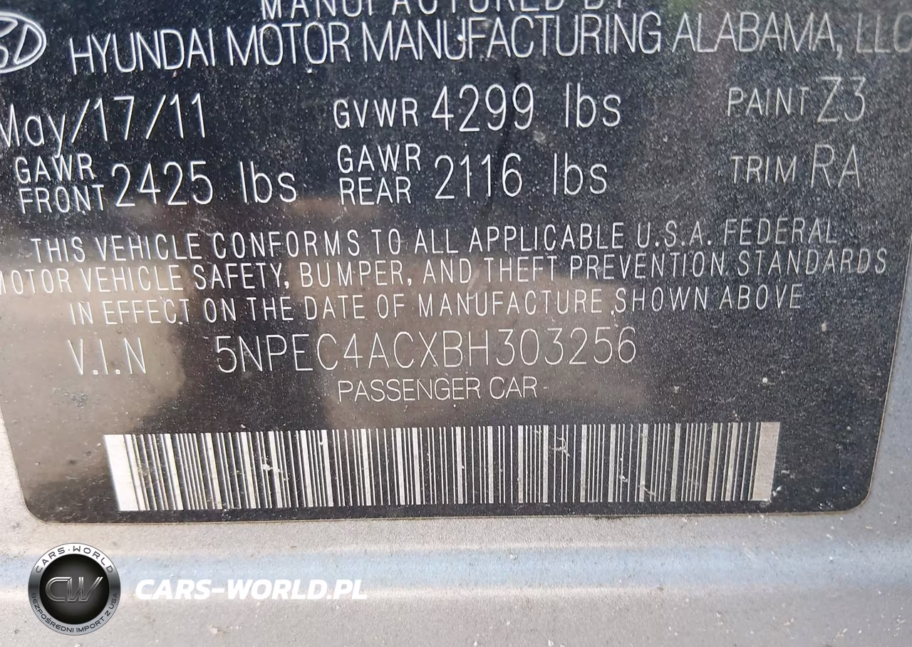 2011 Hyundai Sonata Limited VIN:5NPEC4ACXBH303256 - 9