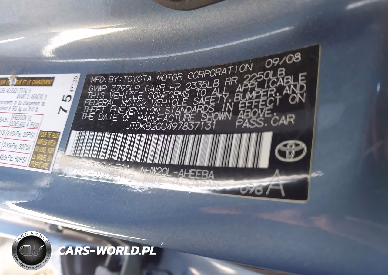 2009 Toyota Prius VIN:JTDKB20U497837131 - 9