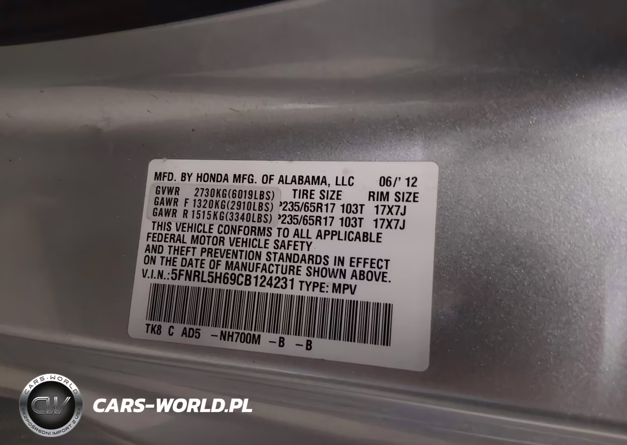 2012 Honda Odyssey Ex-L VIN:5FNRL5H69CB124231 - 9