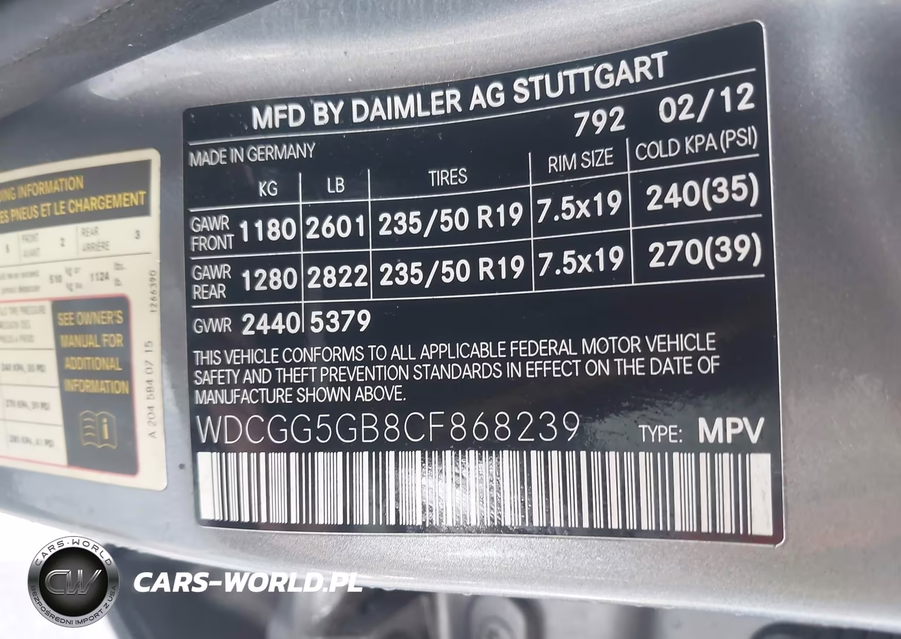 2012 Mercedes-Benz Glk 350 VIN:WDCGG5GB8CF868239 - 9