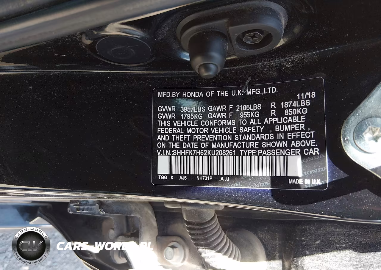 2019 Honda Civic Ex VIN:SHHFK7H62KU208261 - 9