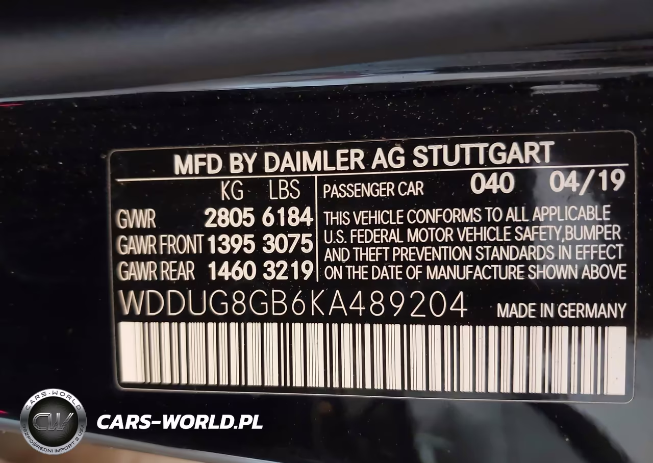 2019 Mercedes-Benz S 560 4Matic VIN:WDDUG8GB6KA489204 - 9