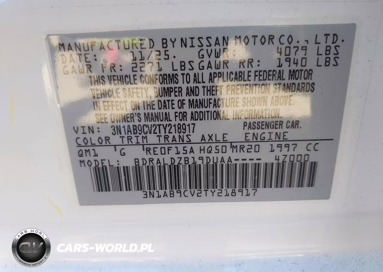 2026 Nissan Sentra Sv VIN:3N1AB9CV2TY218917 - 9