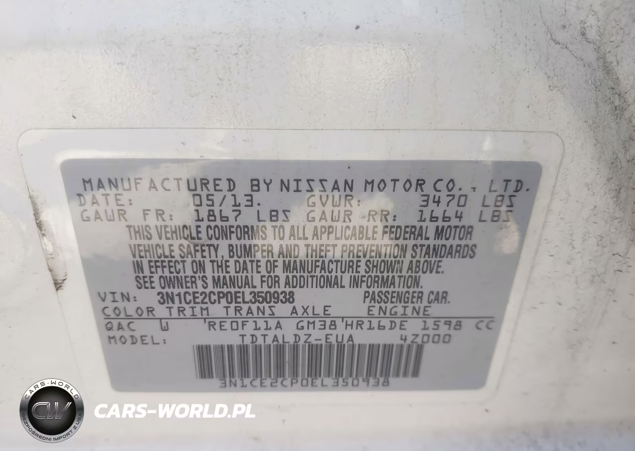 2014 Nissan Versa Note Sv VIN:3N1CE2CP0EL350938 - 9
