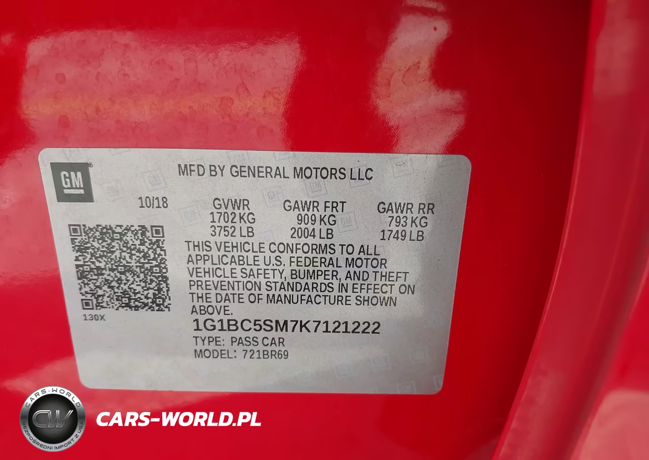 2019 Chevrolet Cruze Ls VIN:1G1BC5SM7K7121222 - 9